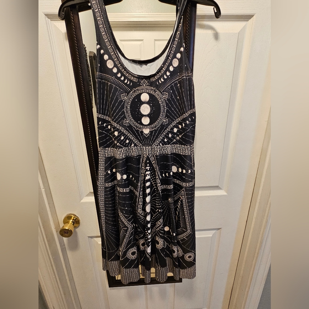 Blackmilk Art Deco Moons Skater Longline Dress